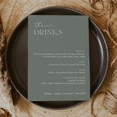Carte SAGE Mariage Drink Bar Menu 5x7
