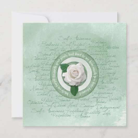Carte Sage Vert avec Citation d'autonomisation de Rose B (Devant)