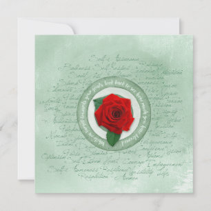 Carte Sage Vert avec Citation d'autonomisation de Rose R