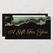 Carte Sage vert et or agate certificat cadeau (Devant / Derrière)
