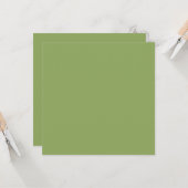 Carte Sage Vert Olive Couleur Uni  (Devant/Arrière en situation)