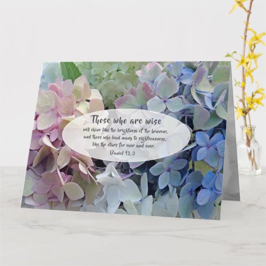 Carte Sagesse Hydrangeas Pasteur Appréciation (Fleur jaune)