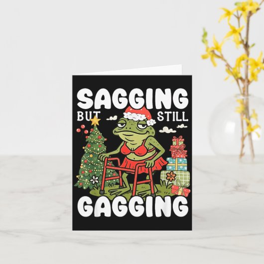 Carte Sagging But Still Gagging Funny Meme Sarcastic Chr (Fleur jaune)