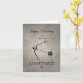 Carte Sagittarius Astrologie Zodiac Signal Joyeux Annive (Fleur jaune)