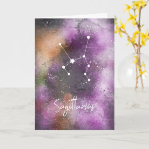 Carte Sagittarius Constellation Zodiac Purple Galaxy