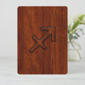 Carte Sagittarius Zodiac Connexion style acajou (Debout devant)