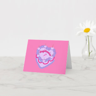 Carte Sagittarius Zodiac Pastel Coeur Gâteau d'anniversa