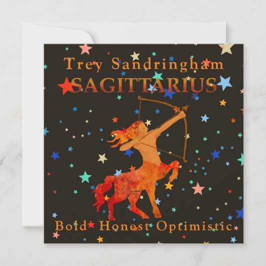 Carte Sagittarius Zodiac personnalisée (Devant)