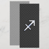 Carte Sagittarius Zodiac Sign Black Carbon Fiber Print (Devant / Derrière)