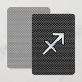 Carte Sagittarius Zodiac Sign Black Carbon Fiber Print (Devant / Derrière)