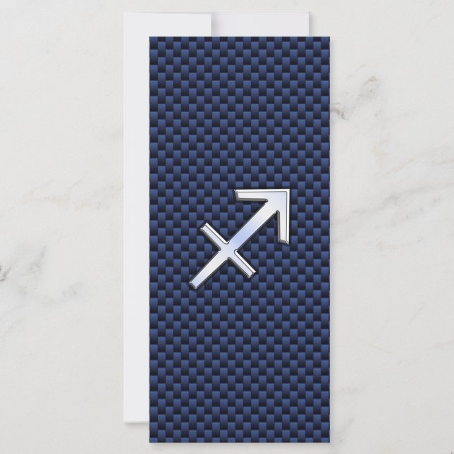 Carte Sagittarius Zodiac Sign on Blue Carbon Fibre Print (Devant)