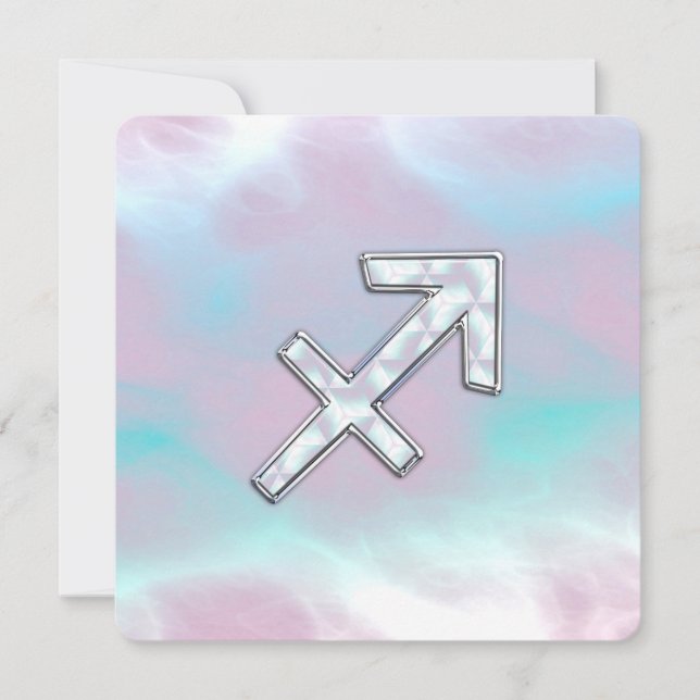 Carte Sagittarius Zodiac signe sur Mère de style perle (Devant)