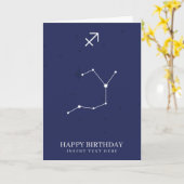 Carte Sagittarius Zodiac Star Sign Custom Anniversaire (Fleur jaune)