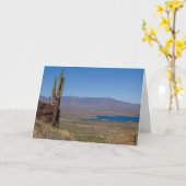 Carte Saguaro Cactus Vue Du Lac Roosevelt Arizona (Fleur jaune)