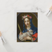 Carte Saint Agatha avec prière (Devant/Arrière en situation)
