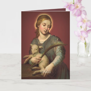 Carte Saint Agnes de Rome avec prière