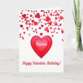 Carte Saint Anniversaire Rouge Confetti Coeurs Salutatio (Devant)