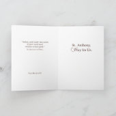 Carte Saint Antoine de Padoue Priez pour nous (Intérieur)