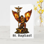 Carte Saint Archange Raphaël Art Chrétien Foi (Fleur jaune)