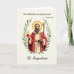 Carte Saint Augustin d'Hippone Paix et Bénédictions de D