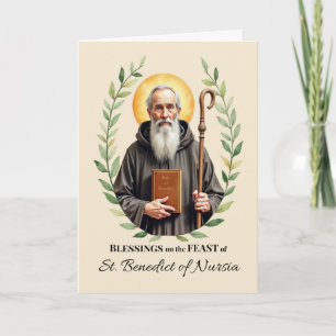 Carte Saint Benoît de Nursia Fête Jour Fête de la couron
