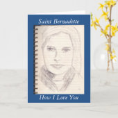 Carte Saint Bernadette Comment je t'aime (Fleur jaune)