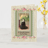 Carte Saint Bernadette Religieux catholique Saint Nun (Fleur jaune)