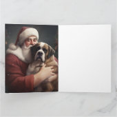 Carte Saint Bernard avec le Père Noël Festif Noël (Intérieur)