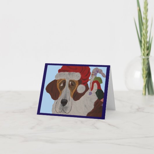 Carte Saint Bernard avec un elfe (Devant)