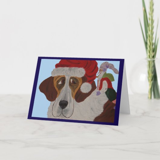 Carte Saint Bernard avec un elfe (Devant)