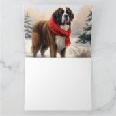 Carte Saint Bernard Chien à Noël de neige (Intérieur)