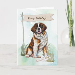 Carte Saint Bernard Chien race sous signe d'anniversaire
