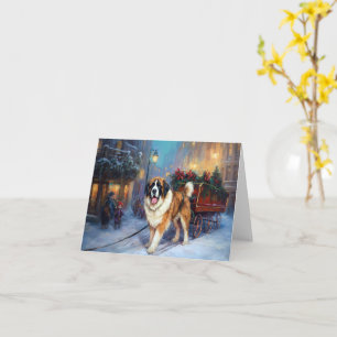 Carte Saint Bernard Christmas Festive