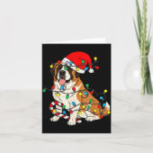 Carte Saint Bernard Dog Christmas Lights Santa Xmas Pet (Devant)