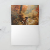 Carte Saint Bernard en automne Feuilles Automne automne  (Intérieur)