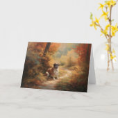 Carte Saint Bernard en automne Feuilles Automne automne  (Fleur jaune)