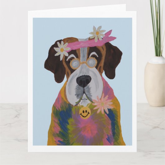 Carte Saint Bernard Hippie (Devant)