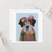 Carte Saint Bernard Hippie (Devant/Arrière en situation)