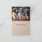 Carte Saint Bernard Puppies et Milkshakes Anniversaire (Intérieur)