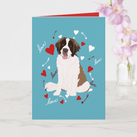 Carte Saint Bernard Valentines (Orchidée)
