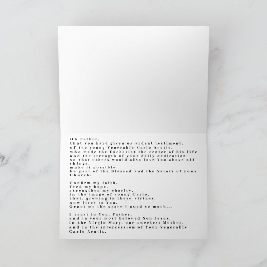 Carte Saint-Carlo Acutis (Intérieur)