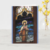Carte Saint catholique Therese de sembler en verre (Fleur jaune)