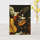 Carte Saint Cecilia et l'ange par Carlo Saraceni (Fleur jaune)