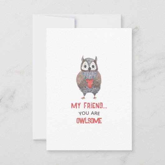 Carte Saint-Chouette Ami Saint-Valentin (Devant)