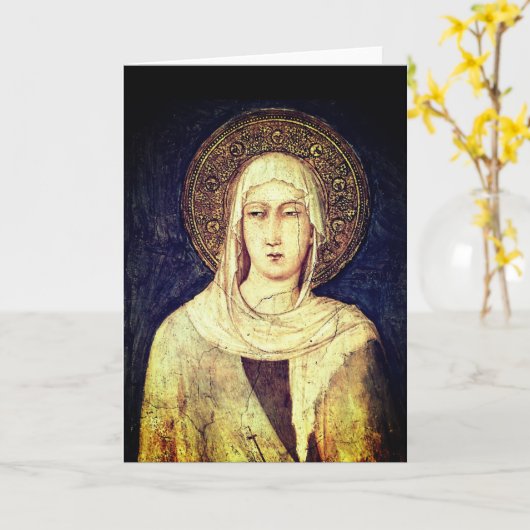 Carte Saint Clare d'Assise par Simone Martini (Fleur jaune)