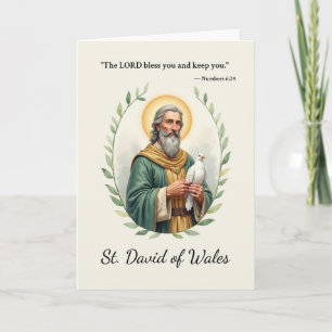 Carte Saint David du Pays de Galles Dieu Paix avec Écrit