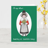 Carte Saint David's Day, Costume gallois, Pour tante (Fleur jaune)