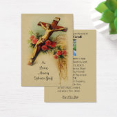 Carte Saint de Jésus Crucifix Rose Funérailles - (Bureau)