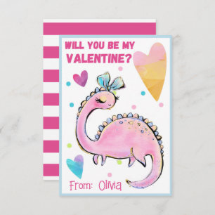 Carte Saint Dinosaur Valentine pour enfants Be Min