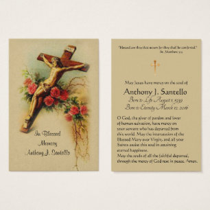 Carte Saint du mémorial catholique de Jésus Rose -